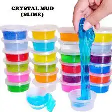 Box Of 6 Pcs Gel Clay Slime Set Bowls Play Dough For Kids 6 Colors