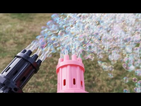 Bubble Gatling Gun Gatling Bubble Machine Toys for Kids 8-Hole Gift for Boys and