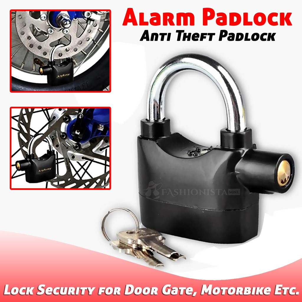 Security Alarm Lock for Bike and Door - Black