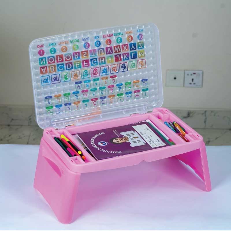 Folding Baby Reading Writing Desk with Storage Portable Laptop Table